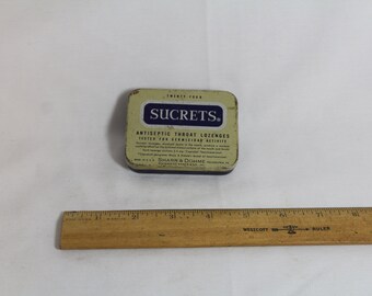 Vintage Sucrets Antiseptic Throat Lozenge Tin Box - Sharr & Dohme Div of Merck 'n Co Inc Phili. PA