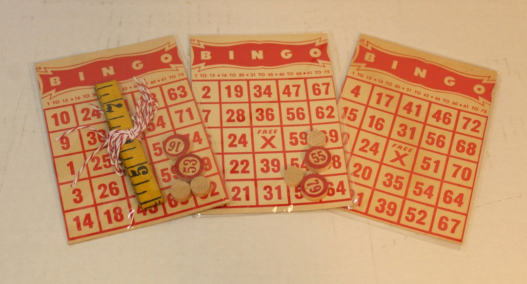 Vintage Bingo Card Set in Original Packing With Gifts Etsy