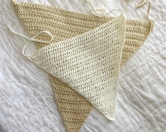 Cottagecore Crochet Pattern Hair Kerchief Triangle Bandana Available for Instant Download PDF Adult and Child Sizes in Pattern