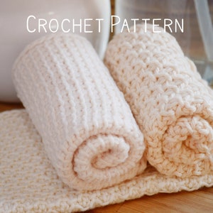 Tunisian Crochet Pattern Make These Rustic Elegant Washcloths in Two Designs for Kitchen Bath or Baby