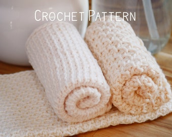 Tunisian Crochet Pattern Make These Rustic Elegant Washcloths in Two Designs for Kitchen Bath or Baby