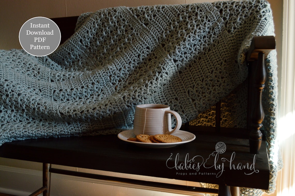 Easy Crochet Pattern Farmhouse Afghan Blanket. DOWNLOAD NOW Etsy