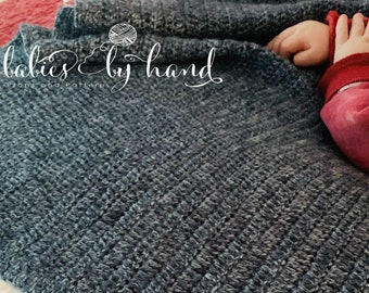 Quick and Easy 2 Stitch Baby Blanket Crochet Pattern, 5 Sizes (PDF Download)