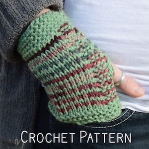 Tunisian Crochet Fingerless Gloves Pattern, Winter Hand warmers (PDF Pattern)