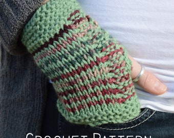 Tunisian Crochet Pattern, PDF Pattern Instant Download Winter Handwarmer Fingerless Gloves Crochet Pattern