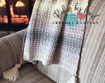 Easy Crochet Throw Blanket Pattern, Simple Beginner Friendly Stitches (PDF Download)