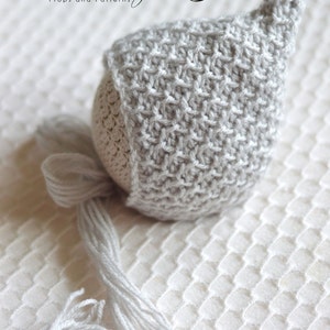 Knit Look Tunisian Crochet Baby Bonnet Pattern in Sizes Newborn to 12 Months Quick and East Printable PDF Download