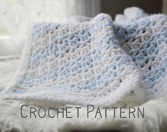 Beginner Friendly Easy Baby Blanket Crochet Pattern, Instant Download PDF Pattern Afghan in Sizes for Babies Toddlers and Adults