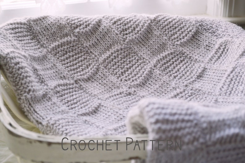 Tunisian Crochet Baby Blanket Pattern to Download and Print or Save, Instructions for 5 Sizes image 4
