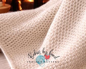 Chunky Tunisian Crochet Throw Pattern: Quick Beginner Blanket (PDF Download)