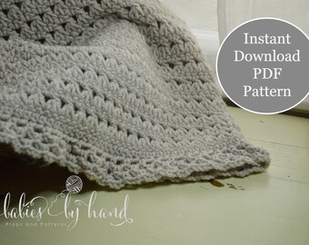 Baby Blanket Crochet Pattern, Instant Download PDF Pattern Afghan Sizes for Babies Toddlers and Adults