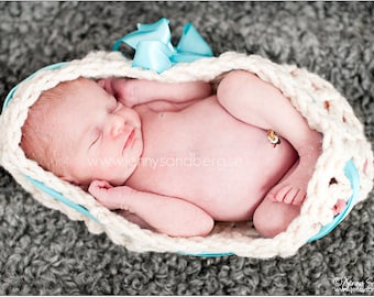 Newborn Pod Photo Prop, Newborn Egg Cocoon Posing Prop, Baby Photography Prop, Crochet Baby Girl Posing Prop, Crochet Pattern Egg Cocoon,