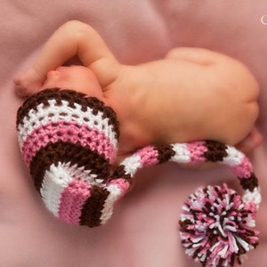 Easy Crochet Baby Hat Pattern, Long Tail Elf Hat Crochet Pattern for Babies Newborn through 12 mo PDF Instant Download