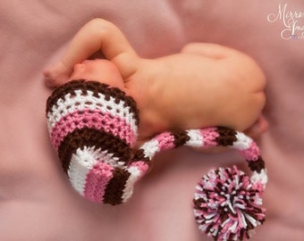 Crochet Baby Elf Hat Pattern, Long Tail Tassle (PDF Download)