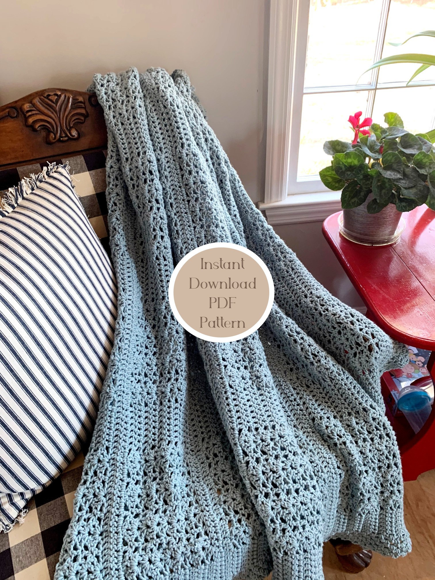 Easy Crochet Pattern Farmhouse Afghan Blanket. DOWNLOAD NOW Etsy