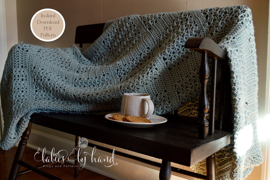 Easy Crochet Pattern Farmhouse Afghan Blanket. DOWNLOAD NOW Etsy
