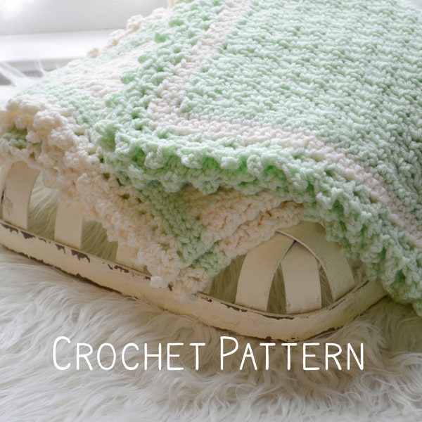 EASY Baby Blanket Crochet Pattern, Baby Crochet Pattern, Blanket Crochet Pattern, Beginner Crochet Baby Pattern, Receiving Blanket Pattern,