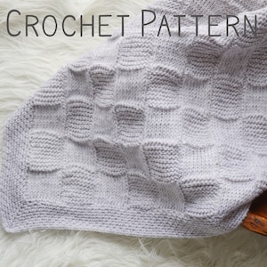 Tunisian Crochet Baby Blanket Pattern to Download and Print or Save, Instructions for 5 Sizes image 3