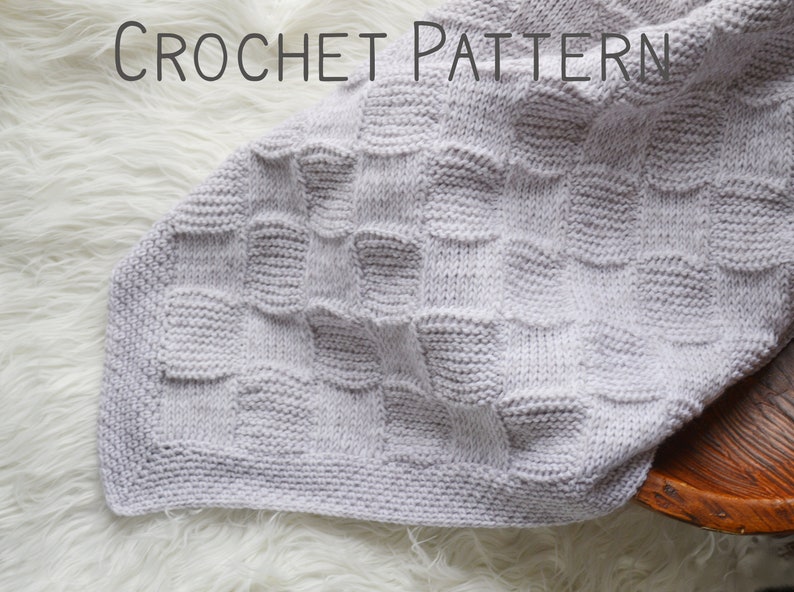 Tunisian Crochet Baby Blanket Pattern to Download and Print or Save, Instructions for 5 Sizes image 3