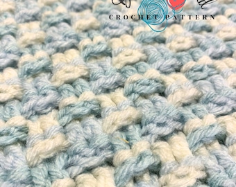 Easy Crochet Baby Blanket Pattern: Farmhouse Style, Multiple Sizes Boys and Girls(PDF Download)