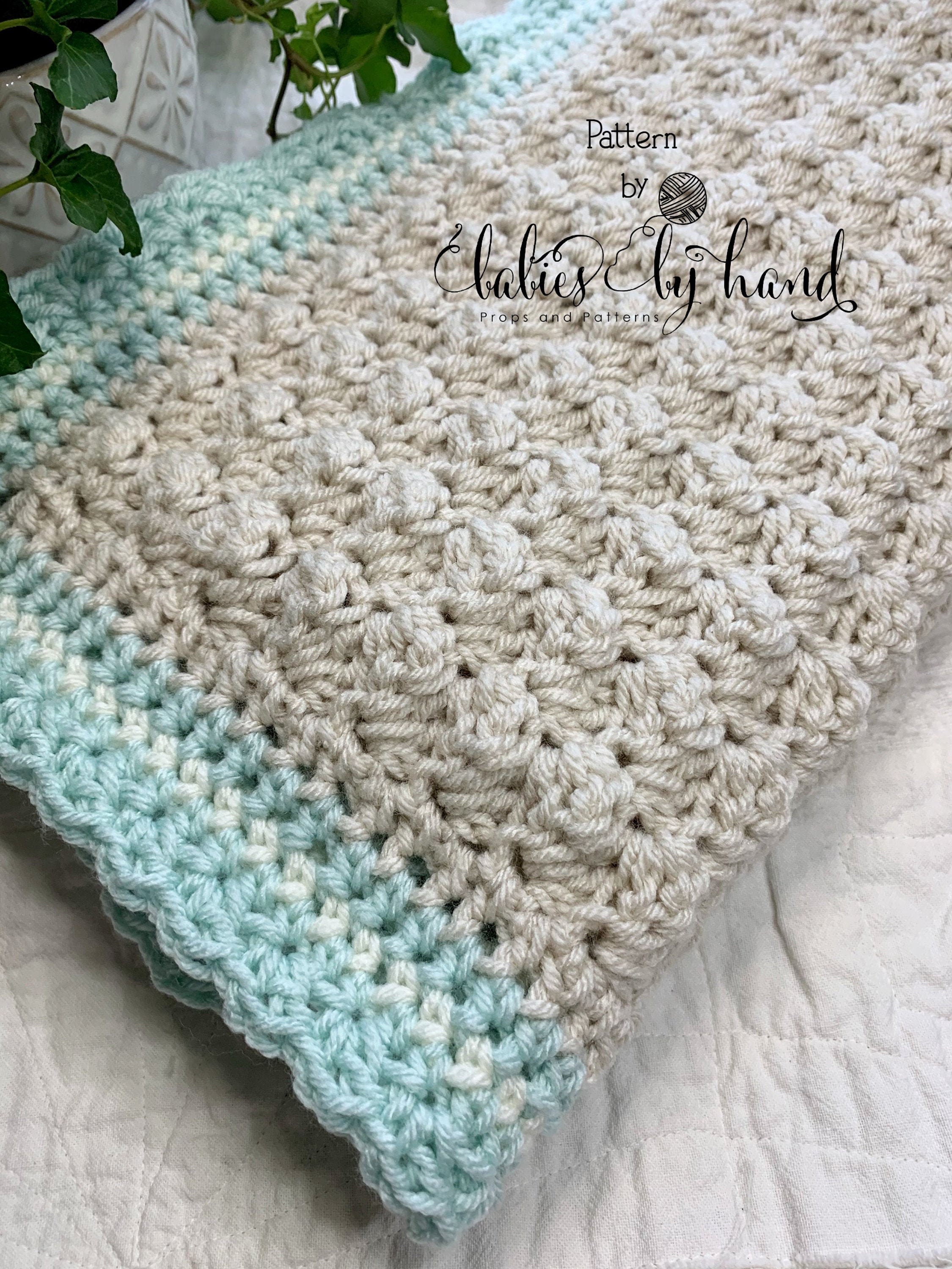 Crochet Pattern Rainbow Baby Blanket Pretty Popcorn Stitch