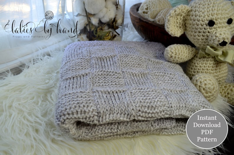 Tunisian Crochet Baby Blanket Pattern to Download and Print or Save, Instructions for 5 Sizes image 7