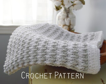 Easy Textured Crochet Baby Blanket Pattern Available for Instant Download Save or Print