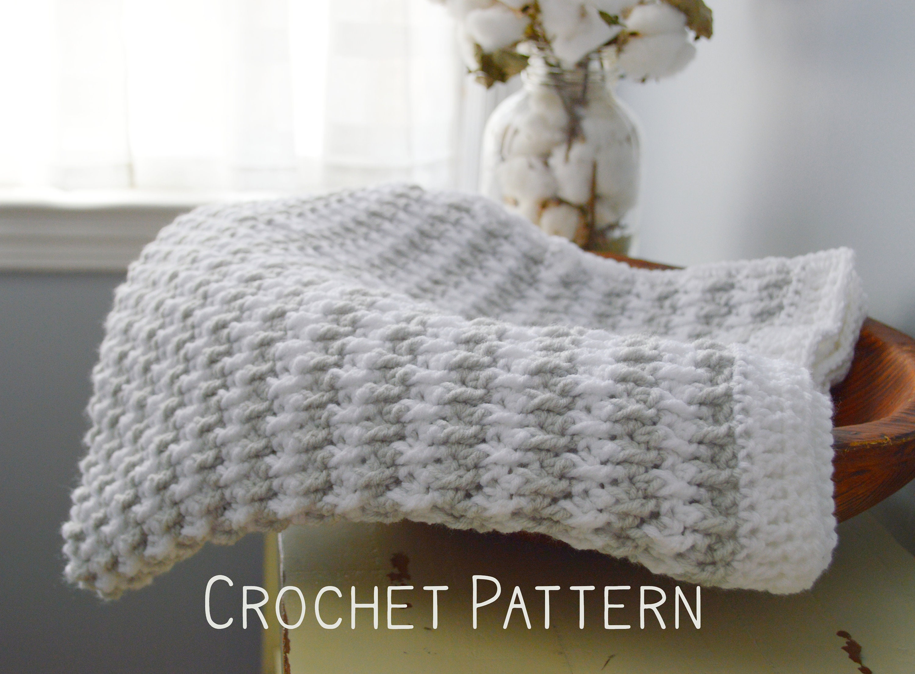 Crossed Double Crochet Baby Blanket Pattern PDF Crochet Baby Blanket  Pattern Easy Baby Blanket Crochet Pattern 