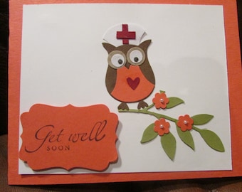 Owl Nurse Get Well Soon Card