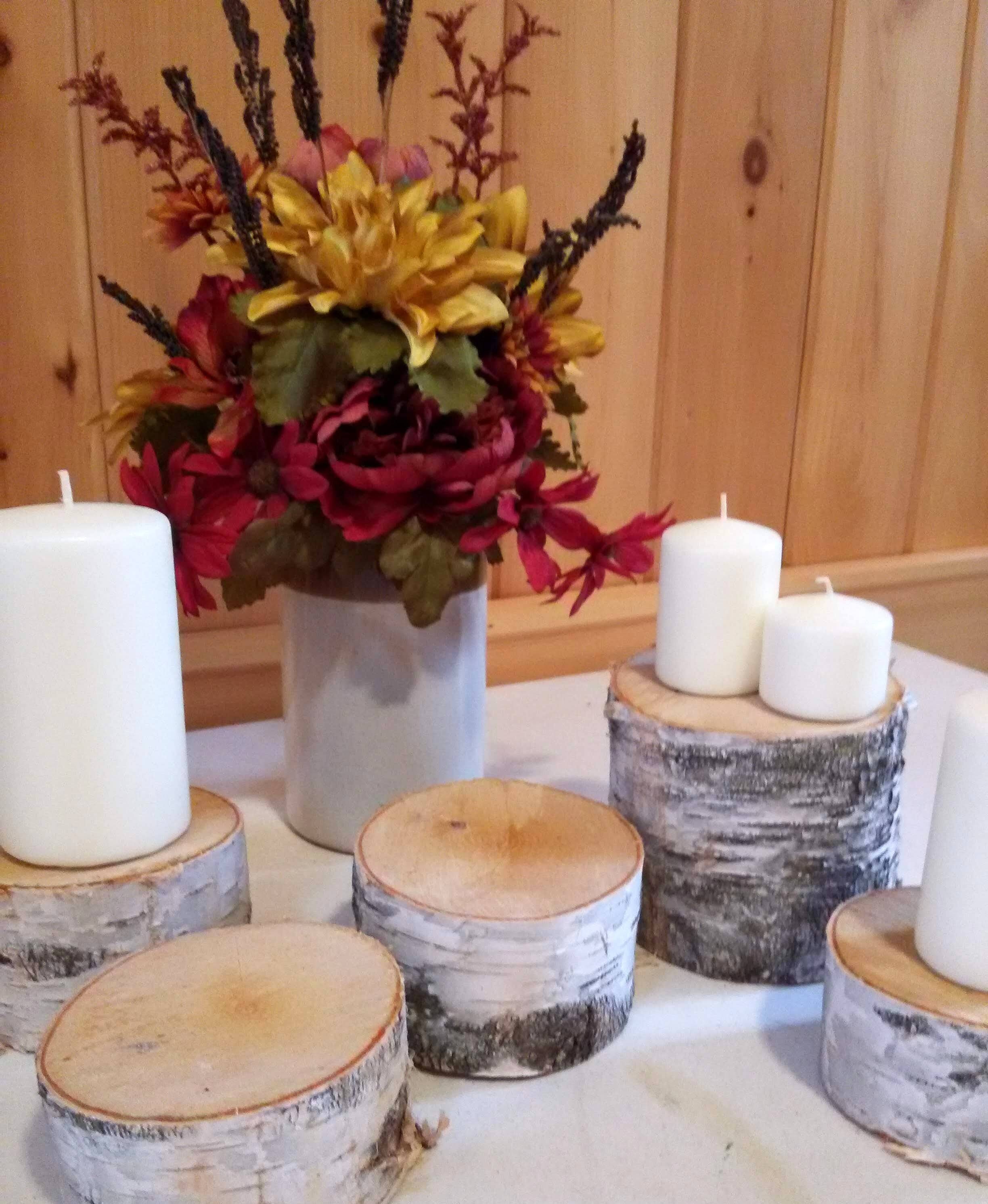 WHITE BIRCH PILLARS 5 Wood Pedestals Table Decoration Etsy