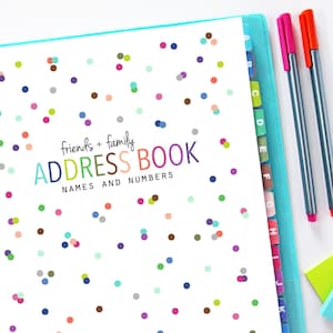Libreta de direcciones tamaño carta A5, contactos, insertos de planificador imprimibles, Filofax A5, tamaño carta, Big Happy Planner, planificador con tapa dura