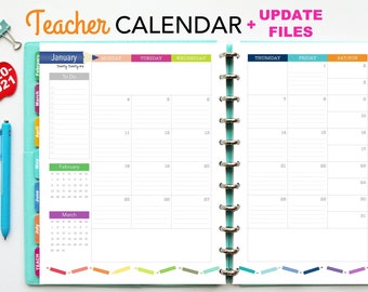 2020 2021 Teacher Planner Calendar Update Printable Planner Etsy