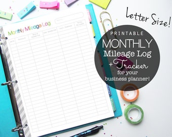 mileage log etsy