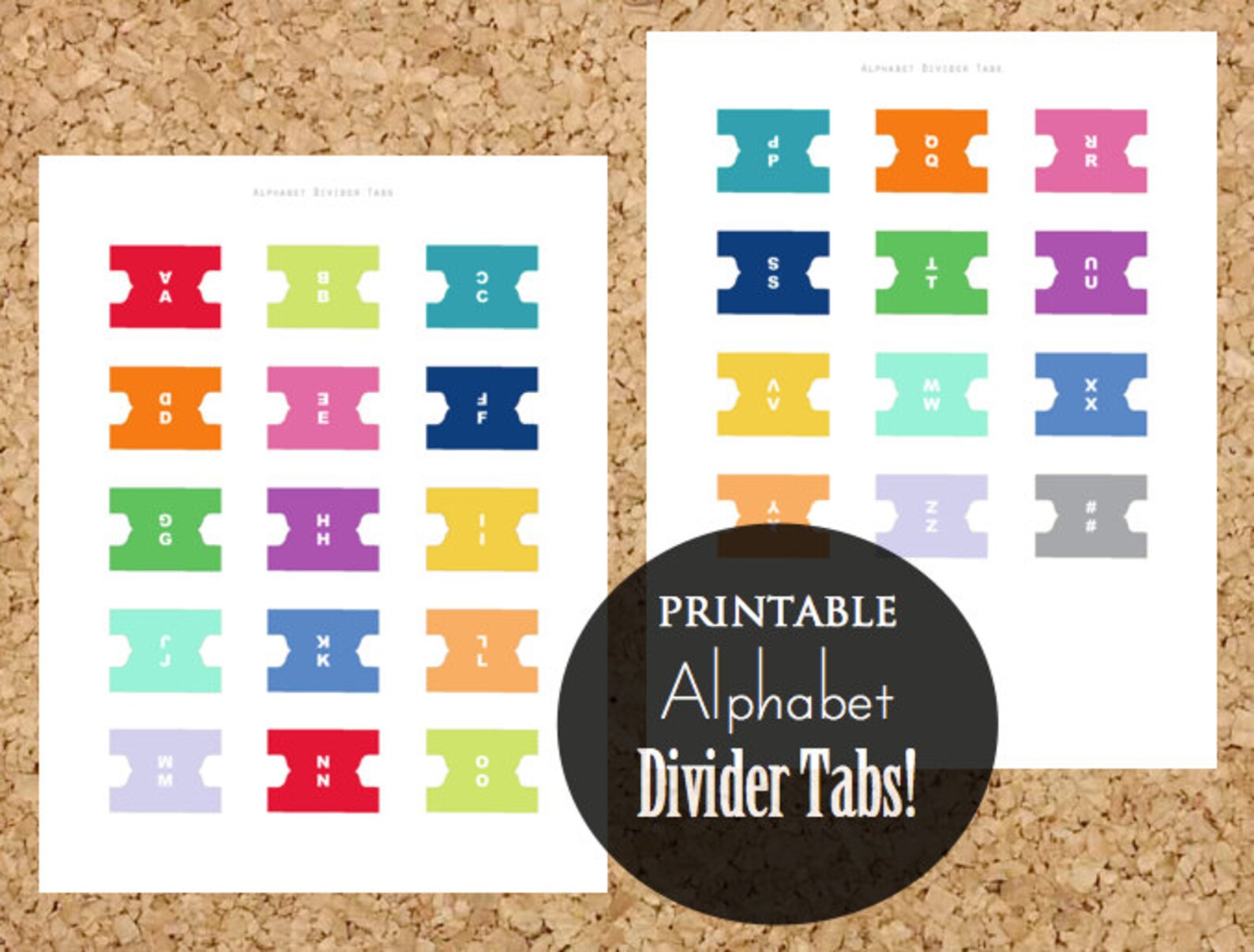 PRINTABLE Alphabet Divider Tabs for Address Book or Planner | Etsy