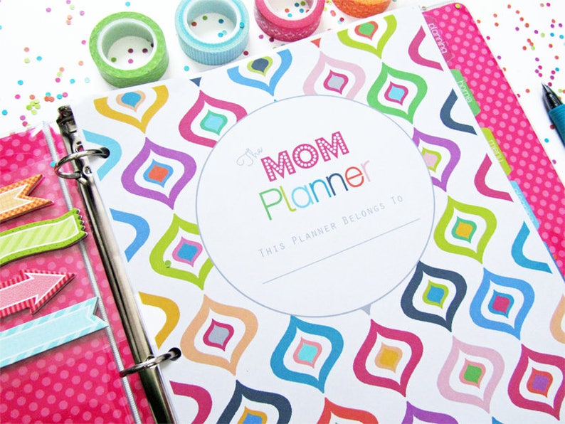 Mom Planner Household Binder // Printable Planner Inserts - PDF Download // Home Management //  Budget, Cleaning, Meal Planning, Chore Chart 