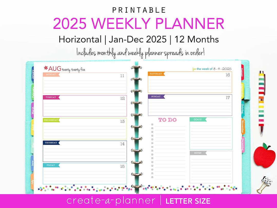 2025 Daily Weekly Planner // Printable Planner Inserts - Digital PDF ...