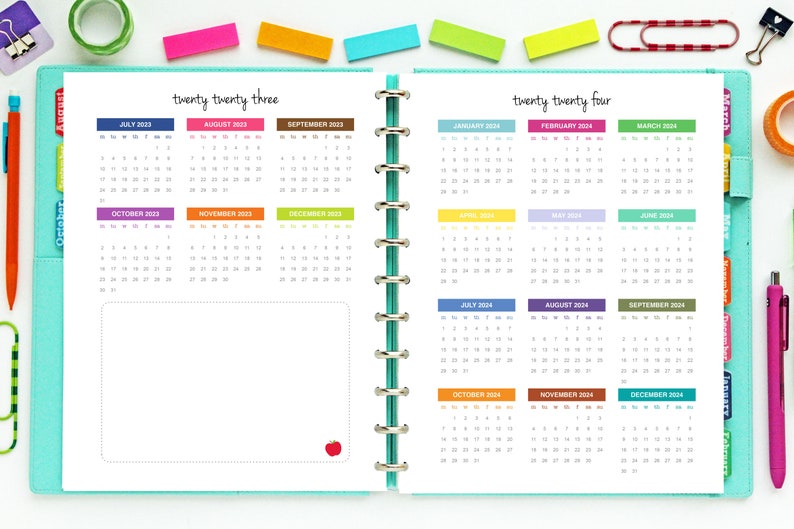 2023-2024 Homeschool Planner / Printable Inserts PDF / Lesson Planner / Virtual Learning, Calendar, Tracking, Big Happy Planner image 4
