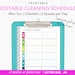 EDITABLE Weekly Cleaning Schedule Printable Checklist, Letter + A5 - INSTANT Download - Cleaning, Homekeeping 