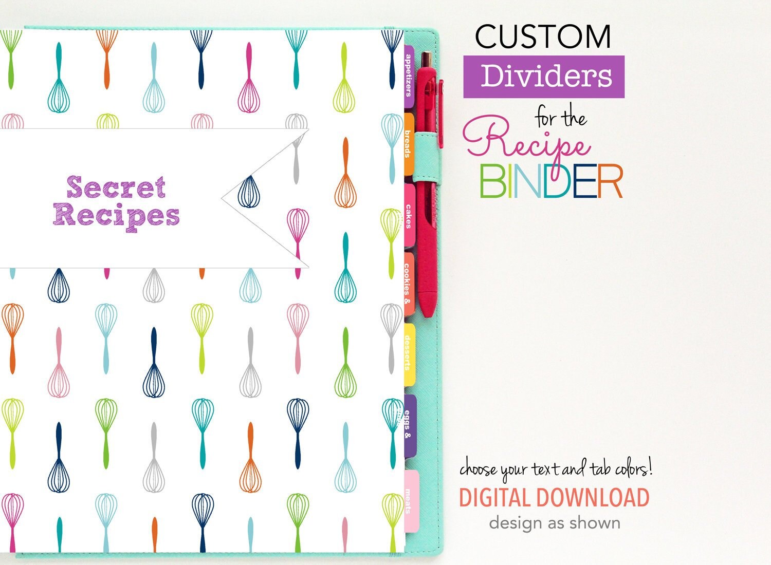 Custom made Recipe Binder Dividers // Printable Planner Inserts - PDF Down load // Customized Tabs - Recipe Ebook // Take your colours, increase pieces photograph regarding Printable Tab Dividers titled Tailor made Recipe Binder Dividers // Printable Planner Inserts - PDF Obtain // Customized Tabs - Recipe Ebook // Pick out your colours, include pieces
