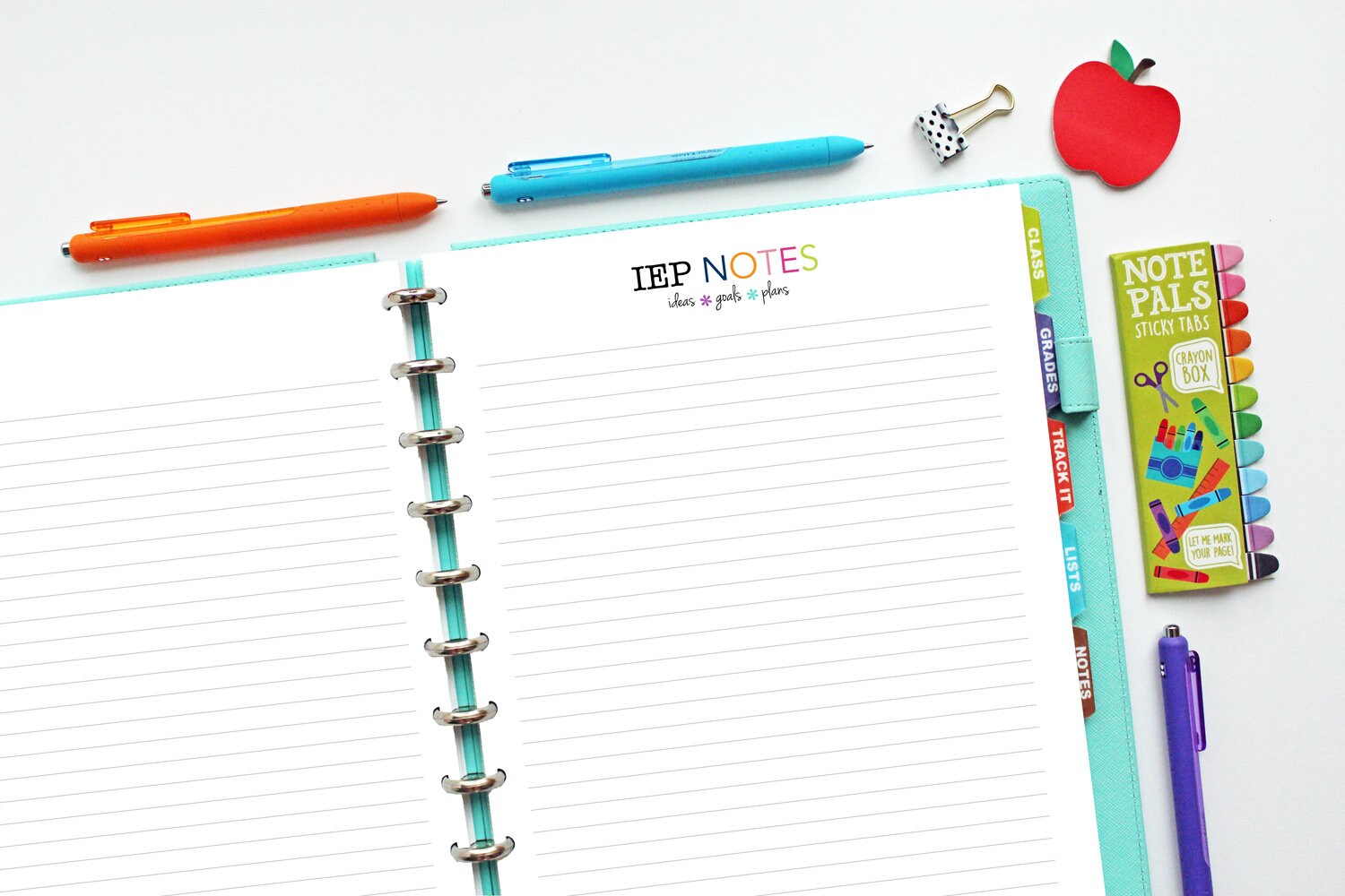 IEP Checklist and Bonus Notes Page // Printable Planner Inserts - PDF ...