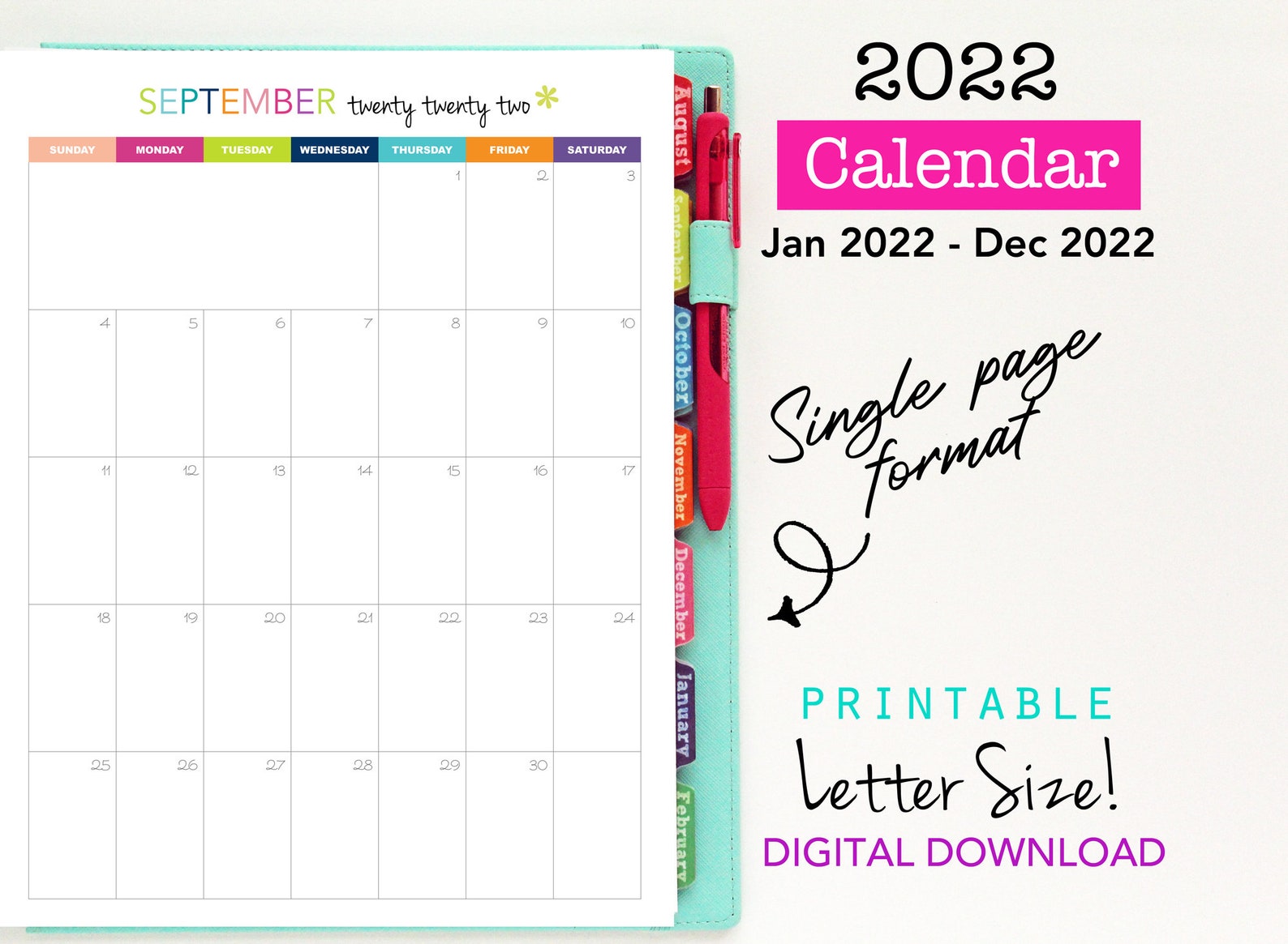2022 vertical calendar printable 2022 vertical calendar printable