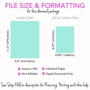 Fitness Planner, Printable Inserts, Diet Log INSTANT DOWNLOAD Weekly Meal Log, Goals, Fitness Log, Weight Loss, Letter Size and A5 image 4