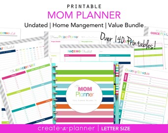 Home Management Binder // Printable Planner Inserts - PDF Download // Household Binder - Mom Planner //  Gift for Mom Her