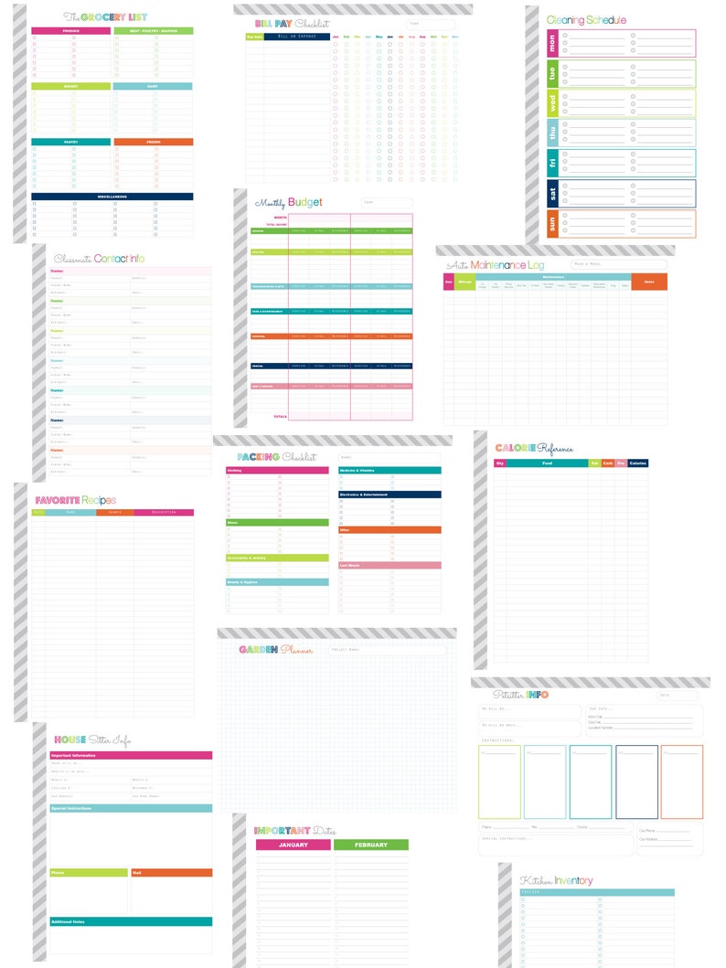 Household Binder // Printable Planner Inserts - PDF Download // Mum ...