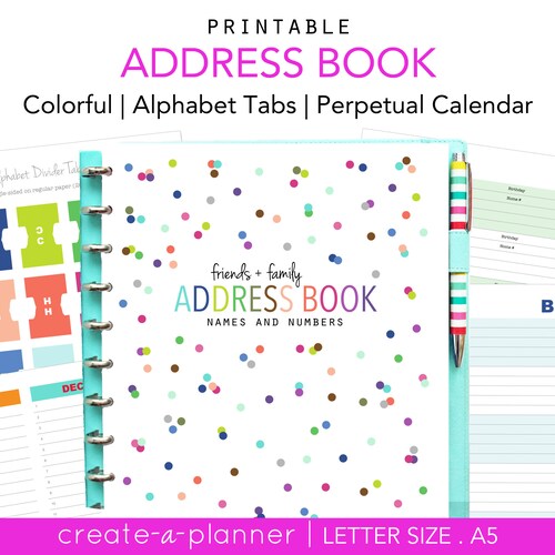 Address Book Printable Pages Planner Inserts Contacts - Etsy