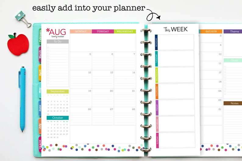 Weekly Planner Half Sheet // Printable Planner Inserts PDF Download // Agenda Personal Planner // Letter, Half Page, Big Happy Planner image 5
