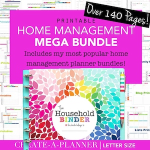 Life Binder Home-Planer PDF Download, Haushalt - Mom Planer, ADHS, Familienbudget, Frühjahrsputz, Hausarbeit
