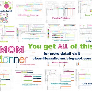 Home Management Binder, Mom Planner, Kids Chore Chart, Afdrukbare Inserts PDF Download, Huishoudelijke Organizer, Budget, Reiniging, Maaltijdplanning afbeelding 6