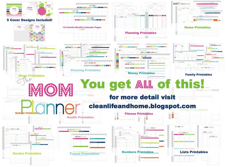 Home Management Binder, Mom Planner, Kids Chore Chart, Printable Inserts PDF Download, Household Organizer, Budget, Cleaning, Meal Planning image 6