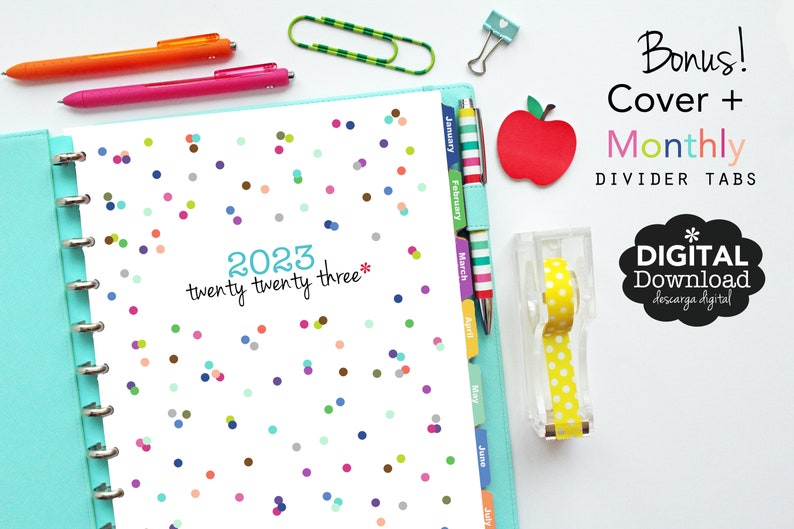 2023 Lined Calendar // Printable Planner Inserts PDF Etsy